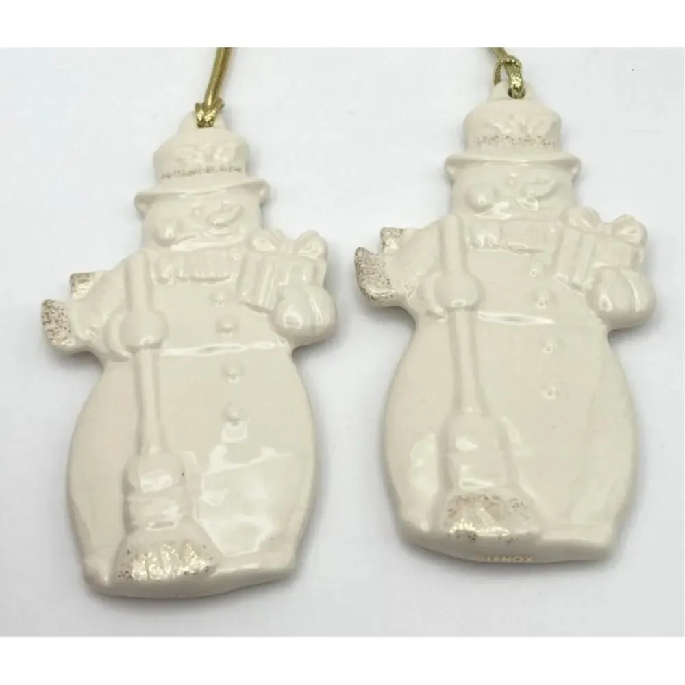Lenox Snowman Ornament-Set of 2 NIB
